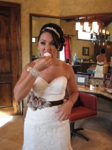 She stole a cupcake before the ceremony even started.